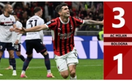 Kết quả b&agrave;n thắng AC Milan vs Bologna: 3-1 (V&ograve;ng 36 Serie A 2024/25)