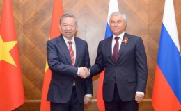 Tổng B&iacute; thư T&ocirc; L&acirc;m hội kiến Chủ tịch Duma Quốc gia Li&ecirc;n bang Nga