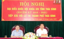 Đo&agrave;n đại biểu Quốc hội tỉnh tiếp x&uacute;c cử tri tại th&agrave;nh phố Th&aacute;i B&igrave;nh v&agrave; huyện Vũ Thư