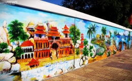 Chi&ecirc;m ngưỡng bức tường tranh b&iacute;ch họa ven biển Ninh Thuận x&aacute;c lập kỷ lục Việt Nam