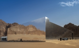 T&ograve;a nh&agrave; phủ 9.740 tấm gương t&agrave;ng h&igrave;nh giữa sa mạc