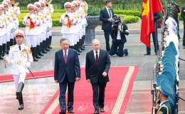Chủ tịch nước T&ocirc; L&acirc;m chủ tr&igrave; lễ đ&oacute;n ch&iacute;nh thức Tổng thống Li&ecirc;n bang Nga Vladimir Putin