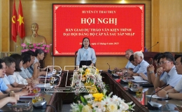 Th&aacute;i Thụy: B&agrave;n giao dự thảo văn kiện tr&igrave;nh Đại hội Đảng bộ cấp x&atilde; sau s&aacute;p nhập