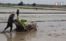 Đ&ocirc;ng Hưng đưa cơ giới h&oacute;a v&agrave;o đồng ruộng