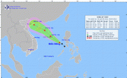 Tin về v&ugrave;ng &aacute;p thấp tr&ecirc;n biển Đ&ocirc;ng (hồi 01h ng&agrave;y 05/7/2021)