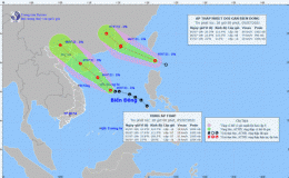 Tin về v&ugrave;ng &aacute;p thấp tr&ecirc;n biển Đ&ocirc;ng (hồi 19h ng&agrave;y 05/7/2021)