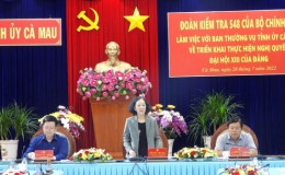 Bộ Ch&iacute;nh trị c&ocirc;ng bố quyết định kiểm tra thực hiện Nghị quyết của Đảng tại C&agrave; Mau