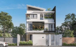 Mẫu nh&agrave; phố hiện đại cho gia đ&igrave;nh 3 thế hệ