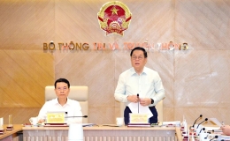 Đo&agrave;n Tiểu ban Văn kiện Đại hội XIV của Đảng l&agrave;m việc với Ban c&aacute;n sự đảng Bộ Th&ocirc;ng tin v&agrave; Truyền th&ocirc;ng