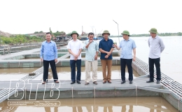 Đồng ch&iacute; Lại Văn Ho&agrave;n, Tỉnh ủy vi&ecirc;n, Ph&oacute; Chủ tịch UBND tỉnh kiểm tra c&ocirc;ng t&aacute;c ứng ph&oacute; với b&atilde;o số 2