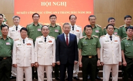 Hội nghị sơ kết c&ocirc;ng t&aacute;c c&ocirc;ng an 6 th&aacute;ng đầu năm 2024