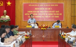 Kiểm tra c&ocirc;ng t&aacute;c bảo vệ ch&iacute;nh trị nội bộ tại T&acirc;y Ninh