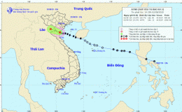 Tin &aacute;p thấp nhiệt đới tr&ecirc;n đất liền 