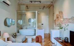 Căn hộ studio đẹp xuất thần với gam m&agrave;u trung t&iacute;nh, vật liệu gỗ