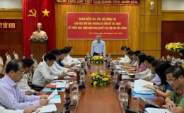 Đo&agrave;n kiểm tra của Bộ Ch&iacute;nh trị l&agrave;m việc với Ban Thường vụ Tỉnh ủy T&acirc;y Ninh.