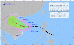 Tin b&atilde;o tr&ecirc;n biển Đ&ocirc;ng (Cơn b&atilde;o số 5) hồi 10h ng&agrave;y 10/09/2021