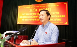 Đồng ch&iacute; Nguyễn Khắc Định, Ph&oacute; Chủ tịch Quốc hội tiếp x&uacute;c cử tri tại c&aacute;c huyện Kiến Xương, Tiền Hải