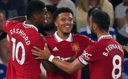 Sancho lập c&ocirc;ng, Man Utd thắng tối thiểu trước Leicester City