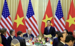 Chủ tịch nước V&otilde; Văn Thưởng chủ tr&igrave; tiệc chi&ecirc;u đ&atilde;i Tổng thống Hoa Kỳ Joe Biden