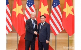Chủ tịch Quốc hội Vương Đ&igrave;nh Huệ hội kiến Tổng thống Hoa Kỳ Joseph R. Biden