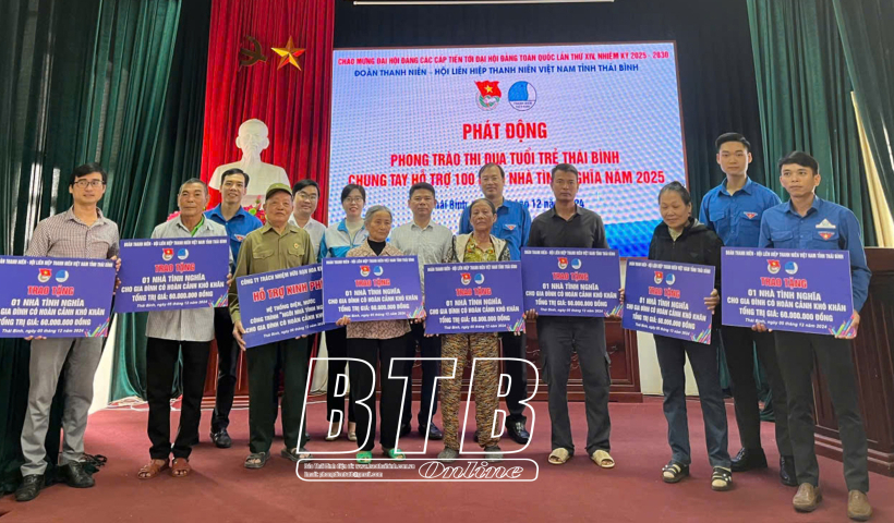 Ph&aacute;t động phong tr&agrave;o thi đua tuổi trẻ Th&aacute;i B&igrave;nh chung tay hỗ trợ 100 ng&ocirc;i nh&agrave; t&igrave;nh nghĩa năm 2025