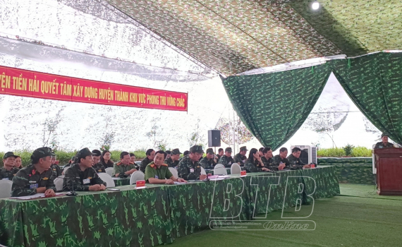 Tiền Hải: Luyện tập vận h&agrave;nh cơ chế phục vụ diễn tập khu vực ph&ograve;ng thủ huyện   