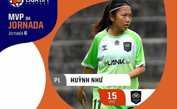 Huỳnh Như hay nhất vòng 6 giải nữ Bồ Đào Nha