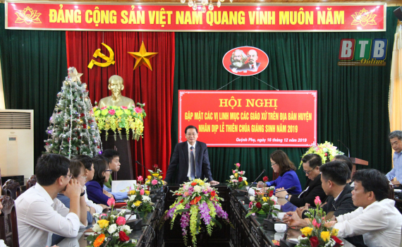 Quỳnh Phụ: Gặp mặt linh mục c&aacute;c gi&aacute;o xứ nh&acirc;n dịp lễ Noel năm 2019