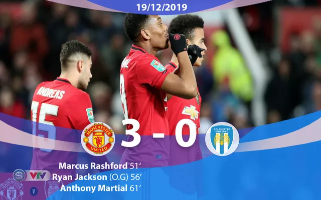 Kết quả tứ kết Cúp Liên đoàn Anh: Man Utd 3-0 Colchester, Oxford United 1-3 Man City - Ảnh 1. Kết quả tứ kết Cúp Liên đoàn Anh: Man Utd 3-0 Colchester, Oxford United 1-3 Man City - Ảnh 1.