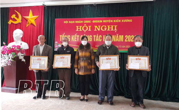 Hội Nạn nh&acirc;n chất độc da cam/Dioxin huyện Kiến Xương tổng kết c&ocirc;ng t&aacute;c hội năm 2021