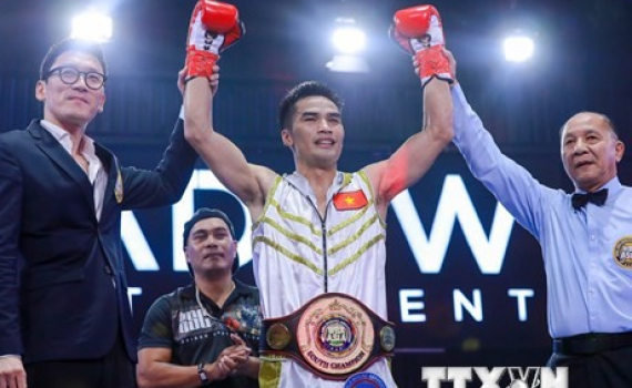 V&otilde; sĩ Nguyễn Ngọc Hải gi&agrave;nh đai v&ocirc; địch WBA Nam &Aacute; super-lightweight