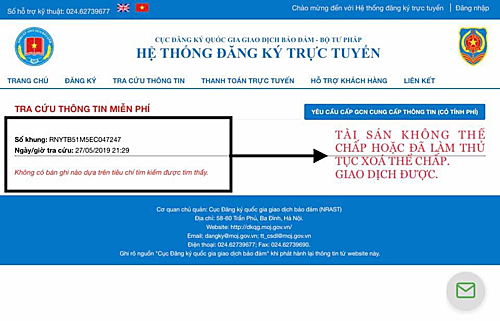 Tài sản không thế chấp hoặc đã làm thủ tục xóa thế chấp.