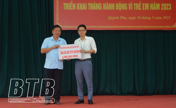 Quỳnh Phụ: Triển khai th&aacute;ng h&agrave;nh động v&igrave; trẻ em năm 2023