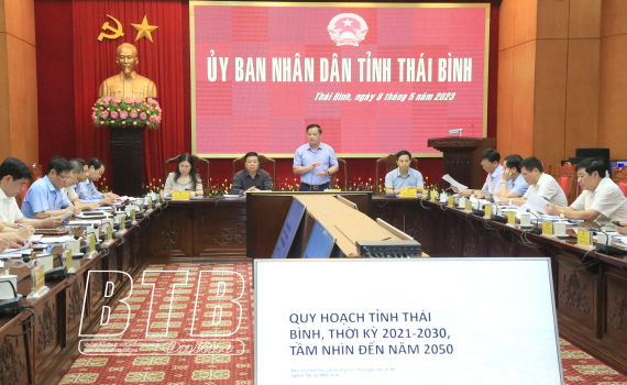 UBND tỉnh họp nghe b&aacute;o c&aacute;o tiến độ lập Quy hoạch tỉnh Th&aacute;i B&igrave;nh