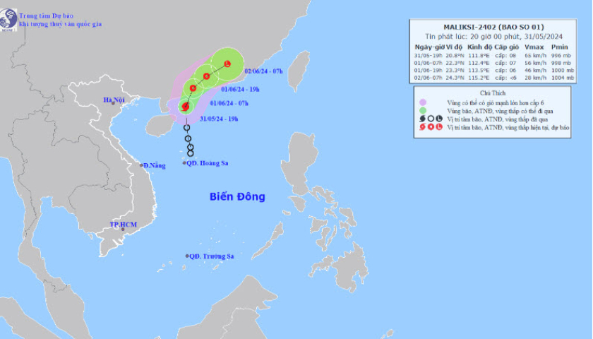 C&ocirc;ng điện khẩn số 01/CĐ-PCTT, hồi 17 giờ 00' ng&agrave;y 31/5/2024 của  Ban Chỉ huy Ph&ograve;ng, chống thi&ecirc;n tai v&agrave; T&igrave;m kiếm cứu nạn tỉnh Th&aacute;i B&igrave;nh