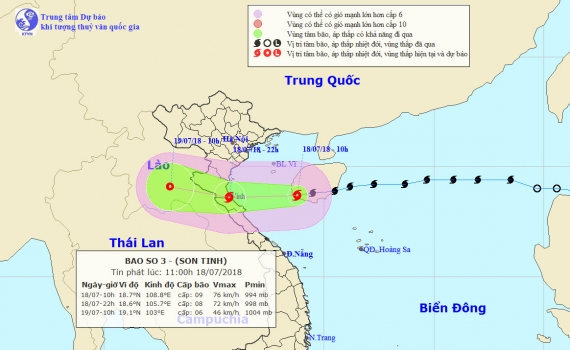 C&ocirc;ng điện khẩn số 11/CĐ-PCTT ng&agrave;y 18/7/2018 của Ban chỉ huy Ph&ograve;ng chống thi&ecirc;n tai v&agrave; TKCN tỉnh Th&aacute;i B&igrave;nh