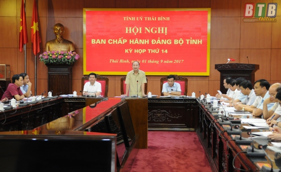 Hội nghị Ban Chấp h&agrave;nh Đảng bộ tỉnh kỳ họp thứ 14