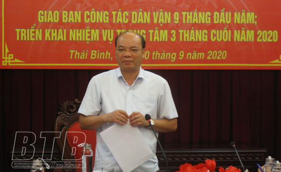 Triển khai nhiệm vụ công tác dân vận 3 tháng cuối năm 2020
